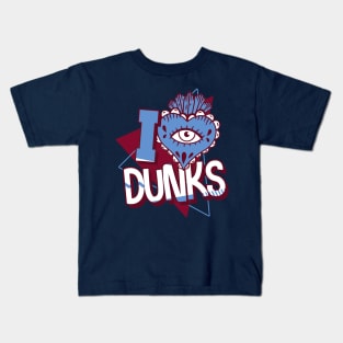 I Love Dunks Valour Blue Team Maroon Kids T-Shirt